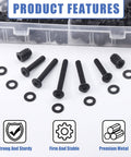 181Pcs M6 Hardware Kit All In One For Wood Furniture And Baby Crib Screws Set With Hex Socket Cap Bolts and Washers