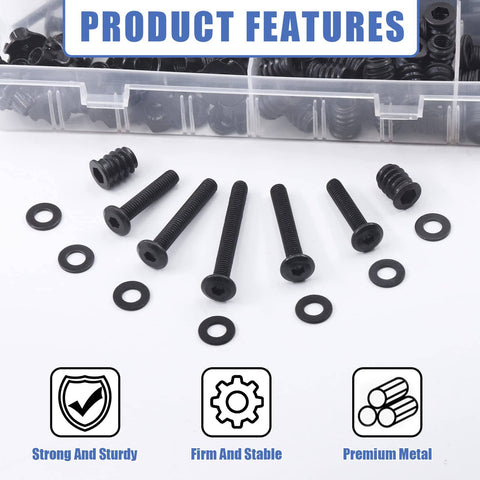 181Pcs M6 Hardware Kit All In One For Wood Furniture And Baby Crib Screws Set With Hex Socket Cap Bolts and Washers