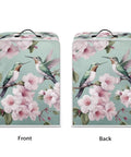 Real Deal Retro Green Hummingbird Plumeria Coffee Machine Covers Waterproof Polyester with floral design, front and back views.