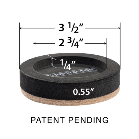 Heavy Duty Felt Furniture Sliders For Hardwood Floors 16 Piece Set Protect Floors And Move Heavy Furniture Easily On Hard Surfaces Great For Couches Tables Beds And Cabinets Reducing Scratches And Noise product dimensions showing diameter and thickness