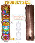 5 Ft Inflatable Tiki Decoration For Outdoor Luau Party With Built In LED Lights Flamingo And Palm Trees Blow Up Tiki Totem Yard Decor For Summer Beach Parties And Poolside Vibes Hawaiian Aloha Celebration Ready, front and back view with water bags.