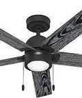 Erling Ceiling Fan In Matte Black With SureSpeed Beastly Airflow Bright LED Light WhisperWind Quiet Motor Reversible 3 Speed