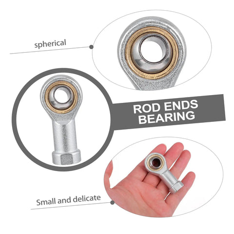 4 Pack Rod End Joint Bearings With Female Threads For Pneumatic Systems Self Lubricating Design Built For Heavy Machinery And Automation Equipment Ideal For Gearheads And Pro Shops, close-up