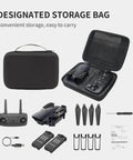 4K Camera Drone For Kids And Adults, Foldable Silent Quadcopter with accessories and storage bag, 120 Degree Wide Lens, 60fps HD Video And Photos