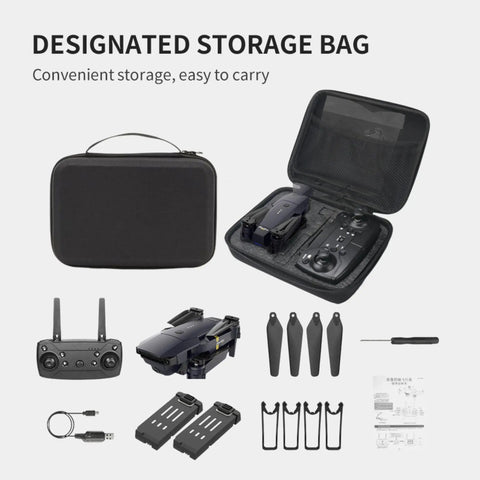 4K Camera Drone For Kids And Adults, Foldable Silent Quadcopter with accessories and storage bag, 120 Degree Wide Lens, 60fps HD Video And Photos