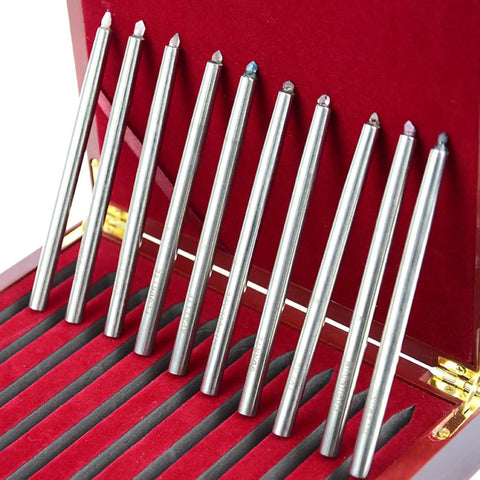 Mohs Hardness Test Kit With 10 Pens Real World 1 To 10 Scale Stainless Steel Build For Minerals Jewelry Tiles Glass Ceramics Indirect Visual Estimation Method Great For Pros DIYers And Hobbyists, red case with 10 steel pens