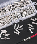Non Insulated Butt Connectors Kit 220 Pieces Assortment For Quick DIY Wiring Splices And Crimp Terminals Wide AWG Range From 22 Down To 10 For Copper Wire