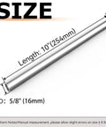 Side view of Yluvaok 2-pack 5/8 in OD x 10 in stainless steel tube, 304 grade, round hollow pipe