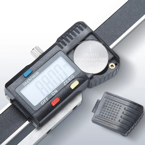 Digital high Position 0~150mm Caliper Depth Gauge Height Aperture Electronic Portable preset Measurement Tool detail of LCD display and battery