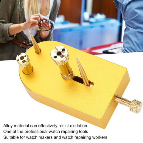 Alloy Small Size Watch Balance Stand Hairspring Support Pro Grade Tool For Movement Calibration And Inspection on workbench
