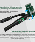 12 Ton Hydraulic Knockout Punch Kit For Electrical Conduit handle and punch tool, GREENLEE compatible, 3/4-16UN thread shown