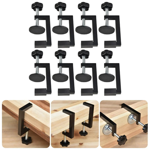 Heavy Duty Adjustable C Clamps Pack Of 8 Aluminum Alloy With Nonslip Rubber Pads For Woodworking Welding secure holding.
