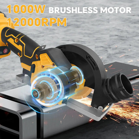 Lightweight 20V Cordless Mini Circular Saw Kit With 4 Inch Blades, Brushless Motor Delivers 12000 RPM cutting metal