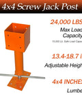 Adjustable Screw Jacks Set For Leveling And Support, Heavy Duty Floor Jacks 14.5 To 18.5 Inch Range, 24000 Lb Capacity, 2 Pack