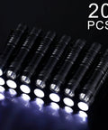 20 Pack Mini Pen Light LED Flashlights With Clip Pocket Size Slim Handheld Torches 3.54 Inch Black Battery Not Included