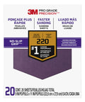 Pro Grade No Slip Grip Advanced Sandpaper 9 By 11 Inches 220 Grit Purple Clog Resistant packaging front view