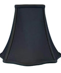 Black Fancy Square Bell Lamp Shade 5 X 12 X 9 Point 75 With Hand Tailored Silk Type Shantung Fabric And Softback Lining