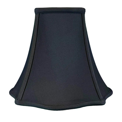 Black Fancy Square Bell Lamp Shade 5 X 12 X 9 Point 75 With Hand Tailored Silk Type Shantung Fabric And Softback Lining