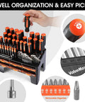 126 Piece Magnetic Screwdriver Set With Plastic Organizer For Home Projects A Must Have DIY Tool Kit Built For Quick Fixes And Big Projects Magnetizer Demagnetizer Great Gift For Men And Women displayed in organizer with visible handles and bits