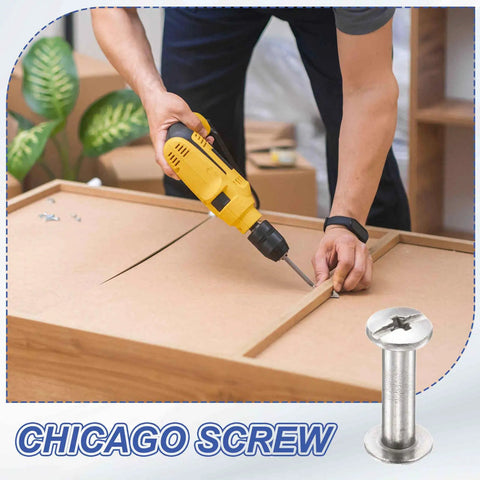 Kickass M3x4mm Chicago Screws 30 Piece Set Rust Resistant Stainless Steel Binding Post Rivets for DIY projects, shown with drill.