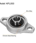 Four Pack Pillow Block Bearings 10mm Bore Zinc Alloy Flange Mounted Housing KFL000 Ball Bearing Units With P6 ABEC-3 Precision, Rustproof and Durable Shaft Support for Machinery and DIY Projects, zinc alloy housing