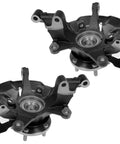 Beefed-Up AWD Front Steering Knuckles With Hubs And Rear Wheel Hub Bearings Kit For 2007 2015 Mazda CX 9 showing two knuckles with hubs