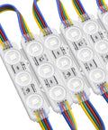 Close-up of soldered modules in Bright Dope LED Storefront Window Lights Kit For Business Waterproof RGB Light Strips 60 Ft