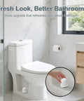 Four Pack Toilet Bolt Caps Set 1.44 Inch High Plastic Screw Covers installed in modern bathroom