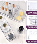 14 Piece Clear Drawer Organizer Set With 3 Adjustable Bin Sizes Acrylic Storage Bins for Makeup and Kitchen Utensils