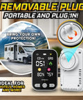 4-In-1 Travel Carbon Monoxide Detector And Gas Alarm With Temperature And Humidity Sensors, Portable Plug-In Or Battery Backup
