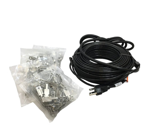 Electric Roof Heating Cable Kit RC120 120V 600W 120 Ft Black For Ice Dam Prevention with accessories in clear bags