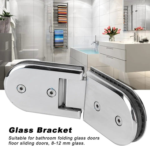 Beefy 135 Degree Door Hinges For 8 To 12mm Glass, Gate Clamp Shower Door Bracket, Mirror Finish in Bathroom Setting