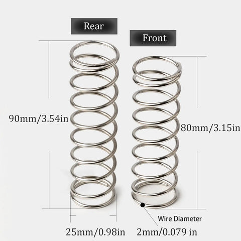 Stiffer Bearing Steel RC Shock Springs Set For Arrma 6S RC Trucks Including Kraton Notorious Fireteam Big Rock Front 80mm Rear 90mm