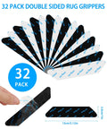 Reusable Rug Grippers Set For Hardwood Floors And Carpet Thin Yet Highly Adhesive Removable Rug Tape 32-Pack non slip pads