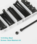 Heavy Duty M5 Hex Socket Cap Screws Bolts Nuts Kit 50 Pcs Set in plastic case display with black oxide finish