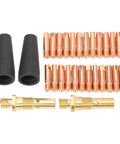 28 Pcs MIG Welding Accessories Kit With 24 Electrode Tips 0.031 Inch, 2 Gasless Nozzles, And 2 Gas Diffusers For MIG Welders