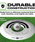 Golf Putting Rings Three Piece Set For Indoor And Outdoor Practice With Ramp Ring And Hole Reducers shown on grass surface