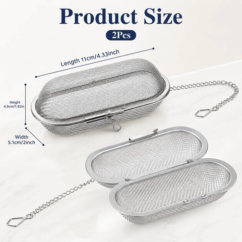 No Sweat Stainless Steel Ultrasonic Cleaner Baskets With Heavy Duty Locking Clips For Quick Watch Jewelry And Tool Washing That Makes Tidy Ups Absolute Breeze For Your Workbench Routine, 11cm x 5.1cm size, pack of 2.