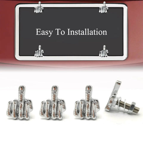 Beefy Stainless Steel License Plate Bolts Kit For Cars And Bikes, 6mm Diameter By 0.8 Inch Length, Silver Finish, with screws.