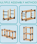 Adjustable Firewood Rack Set Of 4 For Outdoor And Indoor Use Heavy Duty Steel Log Stacking Stand Brackets in four configurations