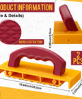 Two Pack Table Saw Push Blocks Yellow Safety Gear With Pro Grade Anti Slip Pads And Offset Handles Dimensions Diagram