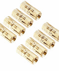Eight Pack Cabinet Barrel Hinges Eight Millimeter Brass Look Invisible Hinges With Screws For Full 180 Degree Door Swing Copper Color Finish