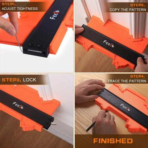 Heavy Duty 12 Plus 5 Inch Contour Gauge With Locking Pins Tracks Weird Shapes Fast Slick Trace Tool For Woodwork And Building steps for pattern copying