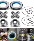 Heavy Duty Front Axle Seal U Joint Kit With Inner Knuckle Oil Seals Outer Tube Seals And Hub O Rings For 2005 Through 2019 Ford Super Duty F250 F350 F450 F550 Dana 60, seals and U-joints