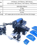 Acivirdde Cordless 220V Electric Pipe Bender For Copper Pipes with adjustable molds and battery for accurate bends.