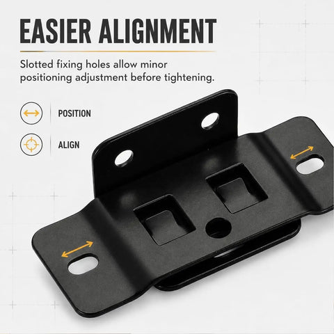 Two In One Locking Insert Shelf Brackets Set Of 20 Heavy Duty L Shape Corner Connectors with adjusting fixing holes