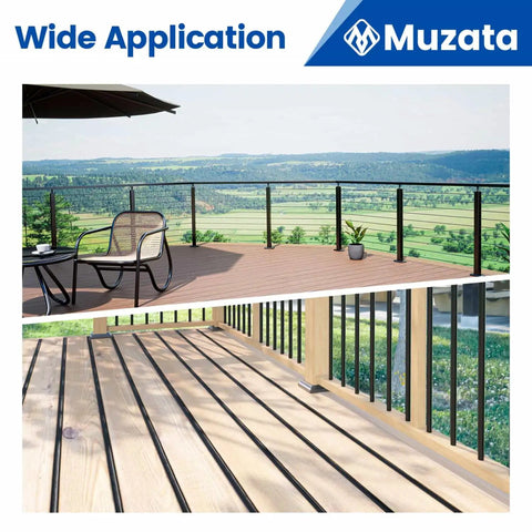 Boss Level Deck Starter Clips 48 Pack Stainless Steel Hidden Fasteners for Grooved Perimeter Boards in a beautiful outdoor deck setting.