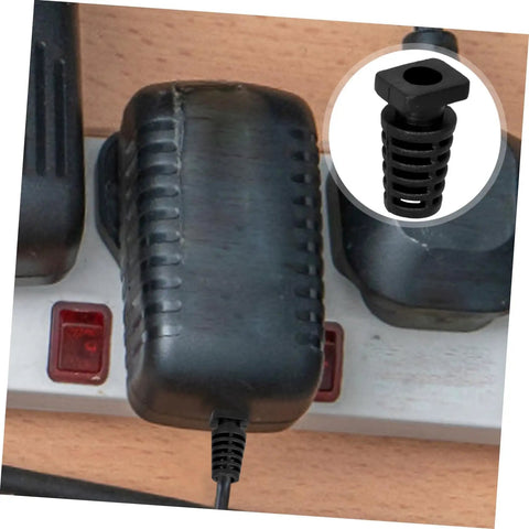100 Pieces Cable Glands Protector Kit Strain Relief Cord Grips For Electrical Wires on power plug, spiral design, black.