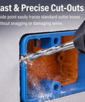 50 Piece Workhorse Grade M2 High Speed Steel Drywall Router Bits 1/8 Inch Shank Spiral Hog Ring Cutters in action, cutting drywall.
