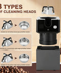 Smooth Operator Automatic Espresso Portafilter Cleaner And Quiet Knock Box Replacement For 58mm Machines with 3 cleaning heads for various filters.